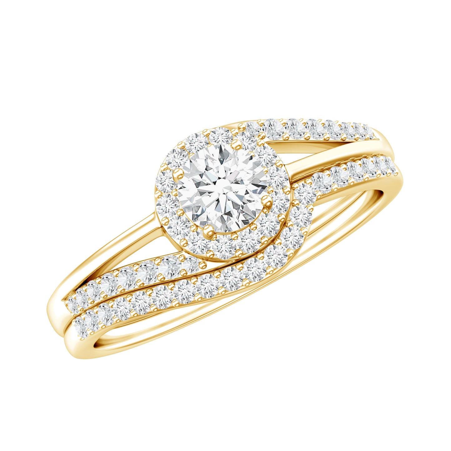 Certified Diamond Engagement Ring with Wedding Band