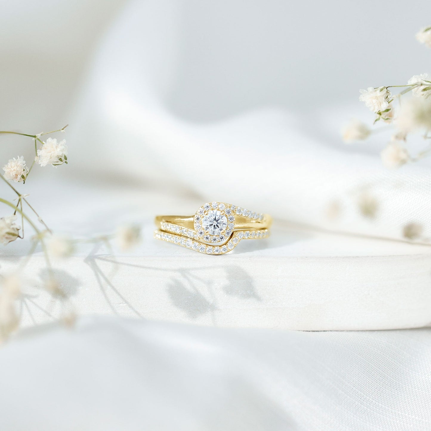Certified Diamond Engagement Ring with Wedding Band