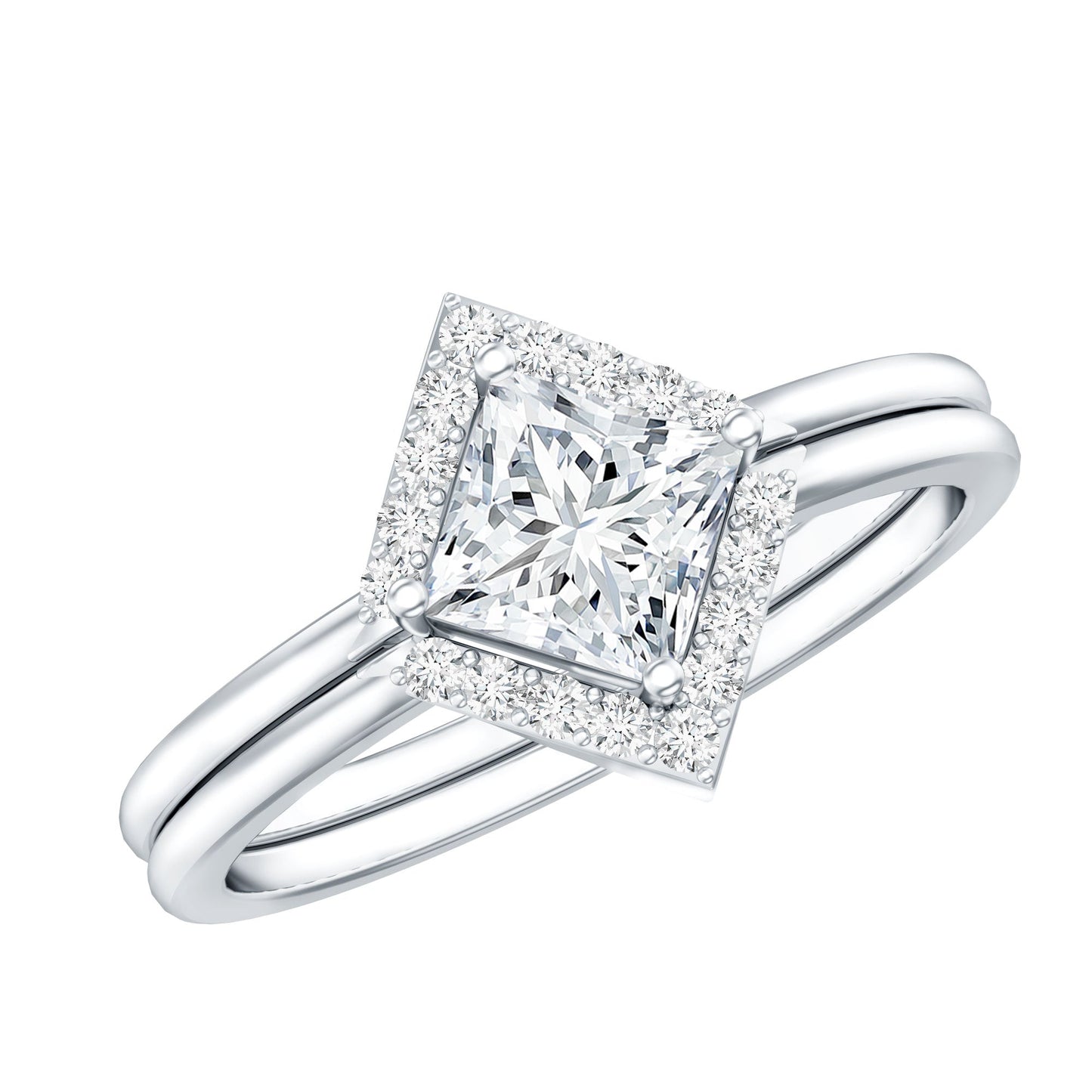 Princess Cut Lab Grown Diamond Bridal Ring Set