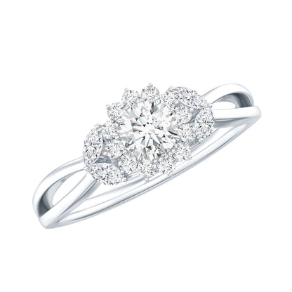 Halo Style Lab Grown Diamond Nature Engagement Ring