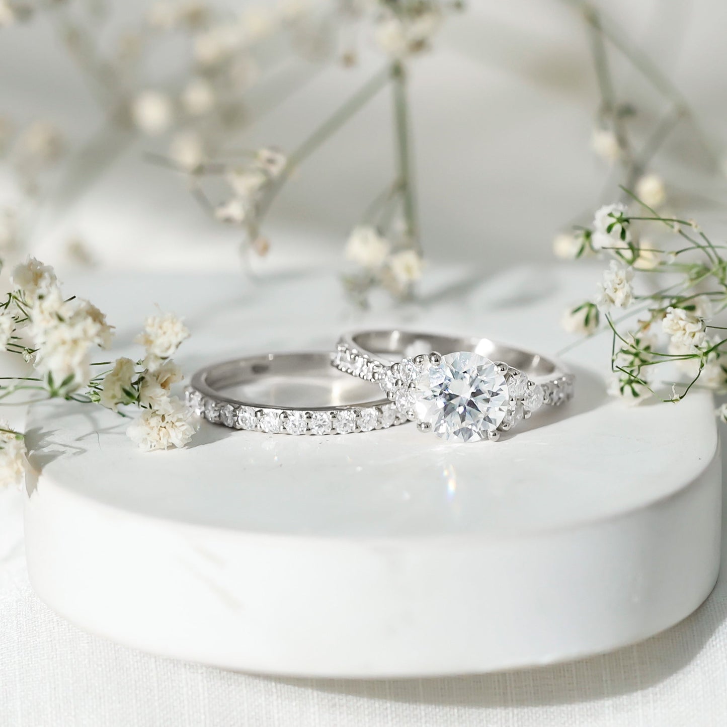 Certified Lab Grown Diamond Engagement Ring With Ring Guard for Her