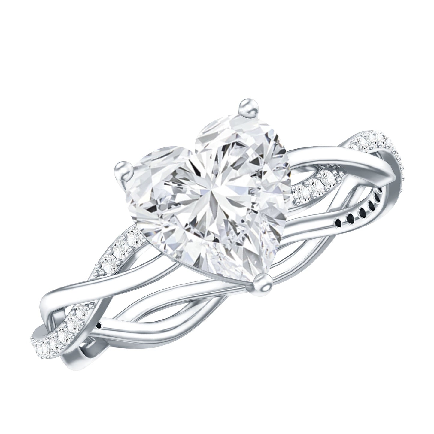 Brilliant Cut Lab Grown Diamond Heart Shape Engagement Ring