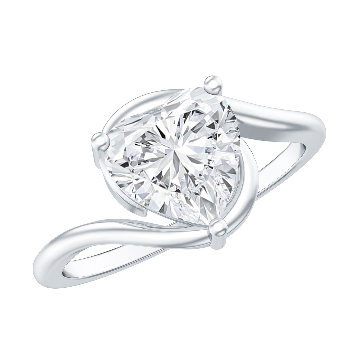 2 Carat Lab Grown Diamond Heart Shape Engagement Ring For Her