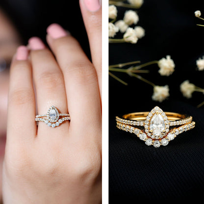 Lab Grown Diamond Designer Bridal Ring Set for Her