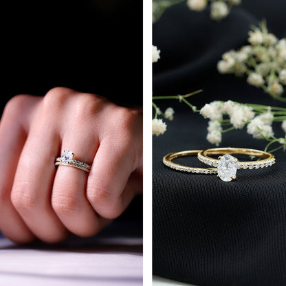Lab Grown Diamond Simple Bridal Ring Sets