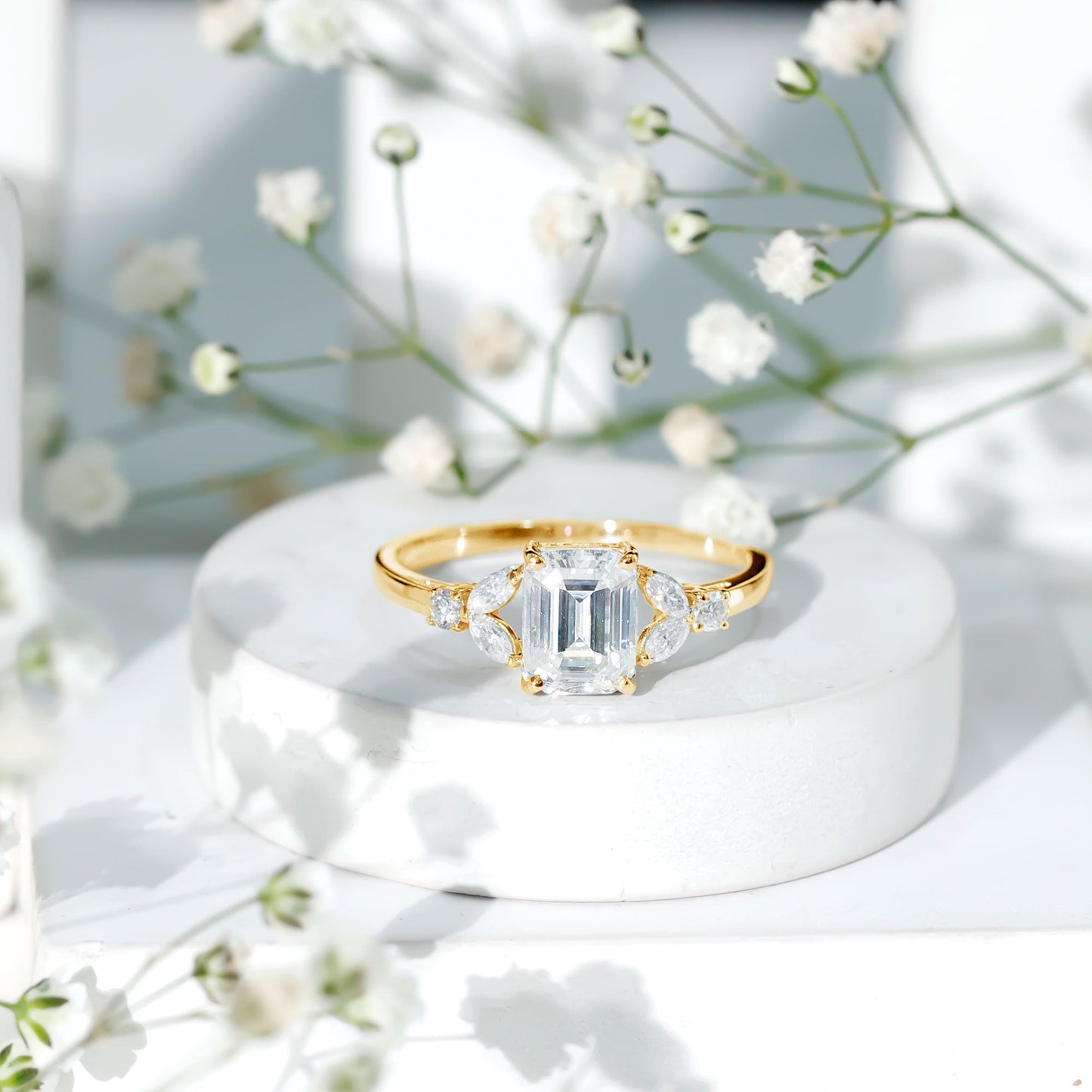 Womens Diamond Engagement Ring with Split Shank