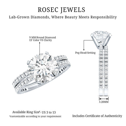 Lab Grown Diamond Wedding Ring Set with Certificate