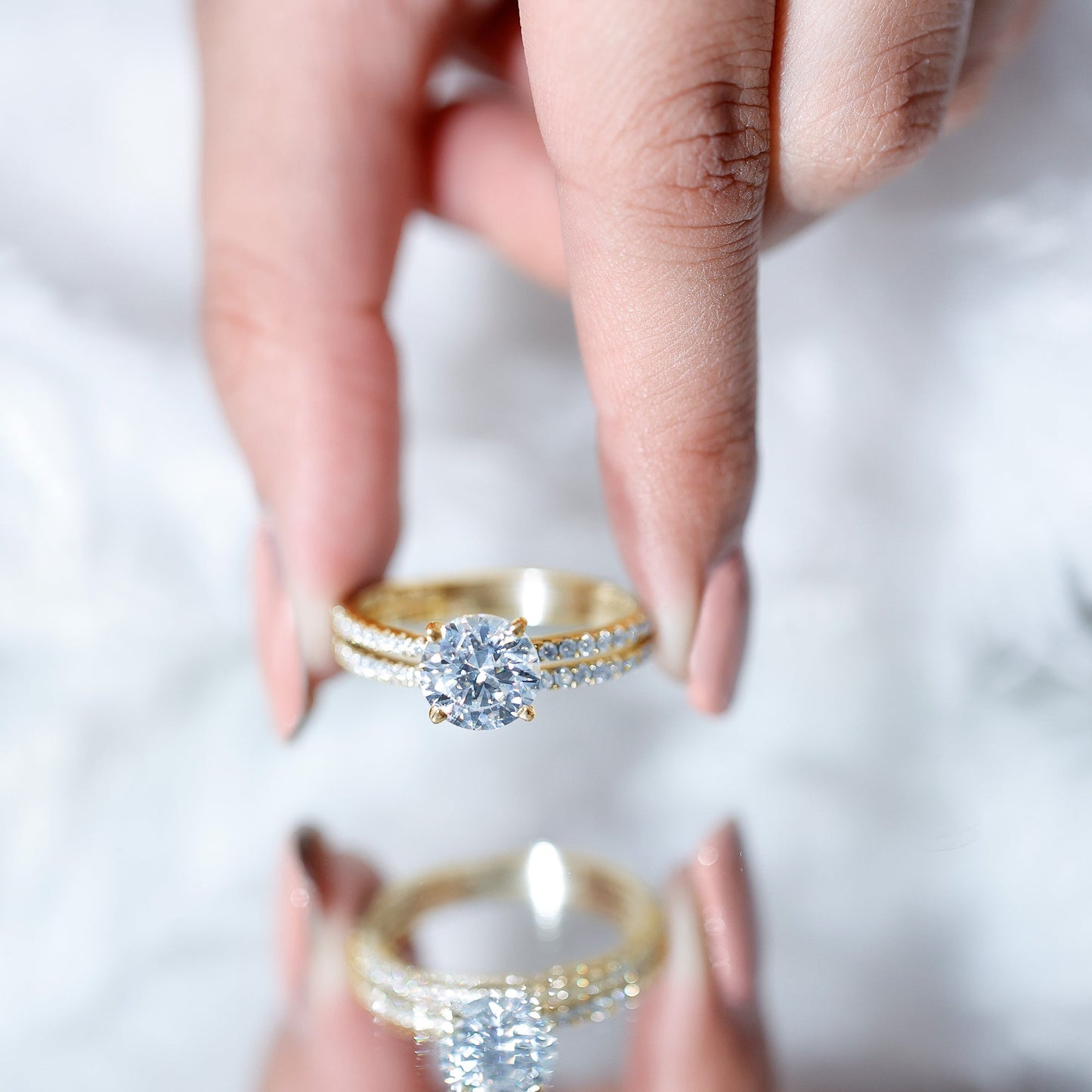 Lab Grown Diamond Wedding Ring Set with Certificate
