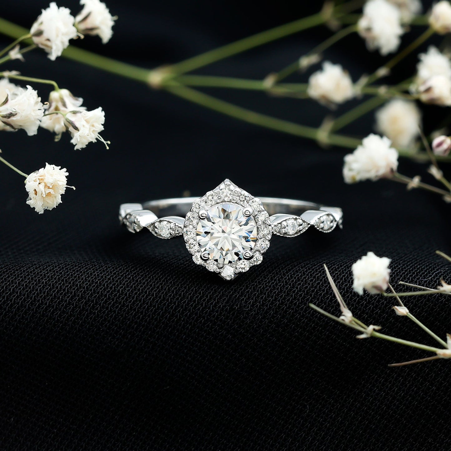 Brilliant Cut Lab Grown Diamond Vintage Solitaire Ring