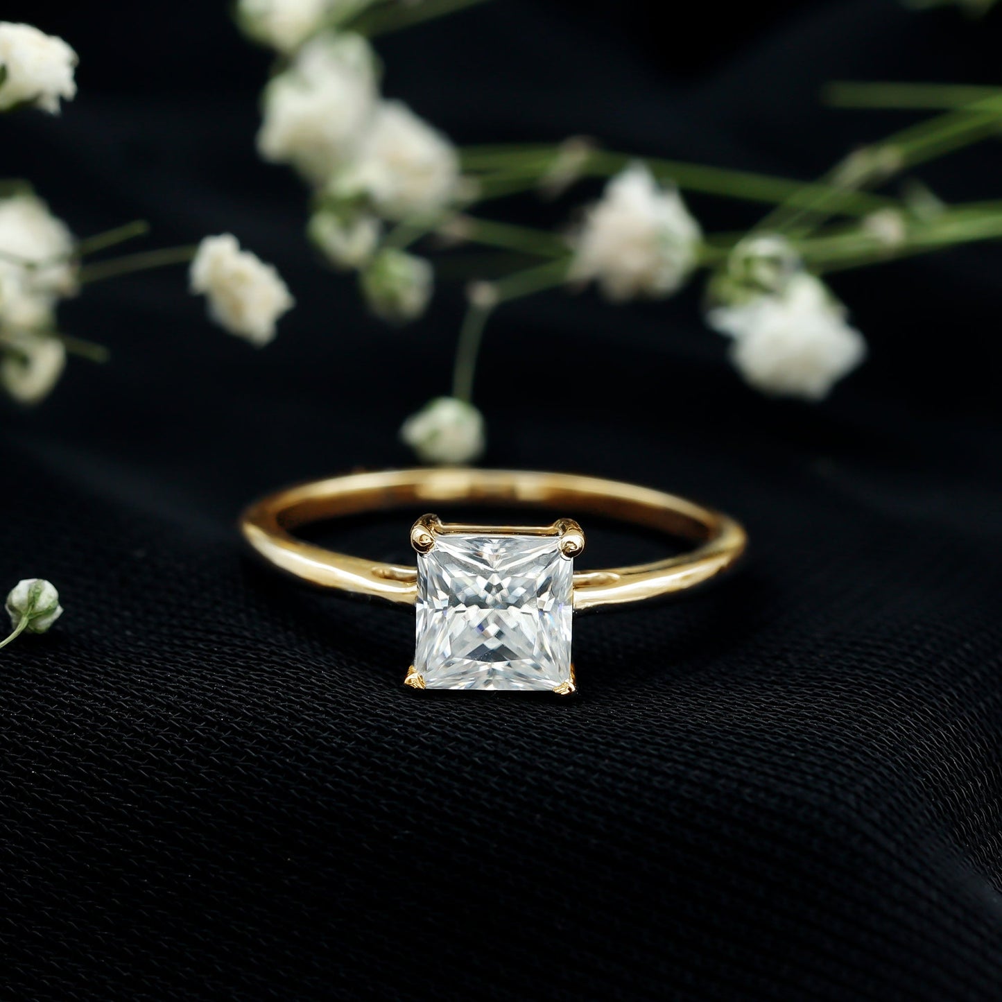 1.2 Carat Certified Lab Grown Diamond Square Cut Engagement Ring