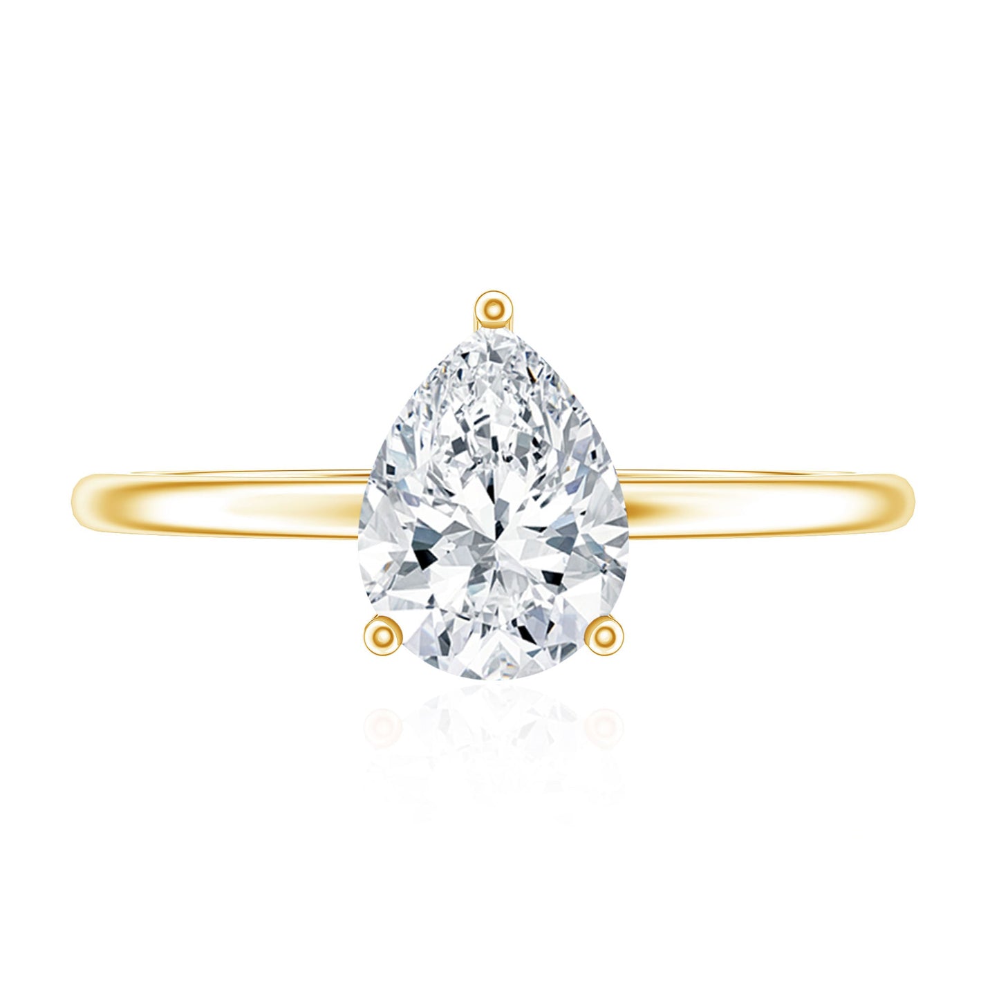 Single Stone Lab Grown Diamond Pear Engagement Ring