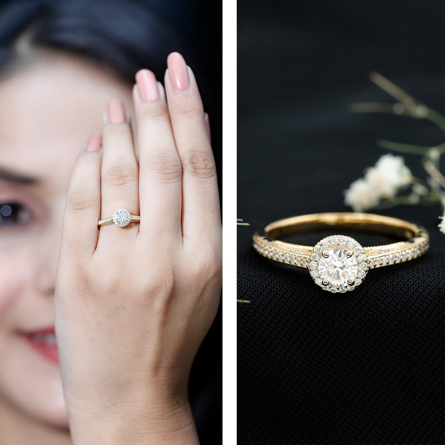 Diamond Vintage Looking Engagement Ring
