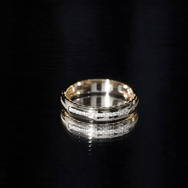 Lab Grown Diamond Twisted Rope Band with Accents