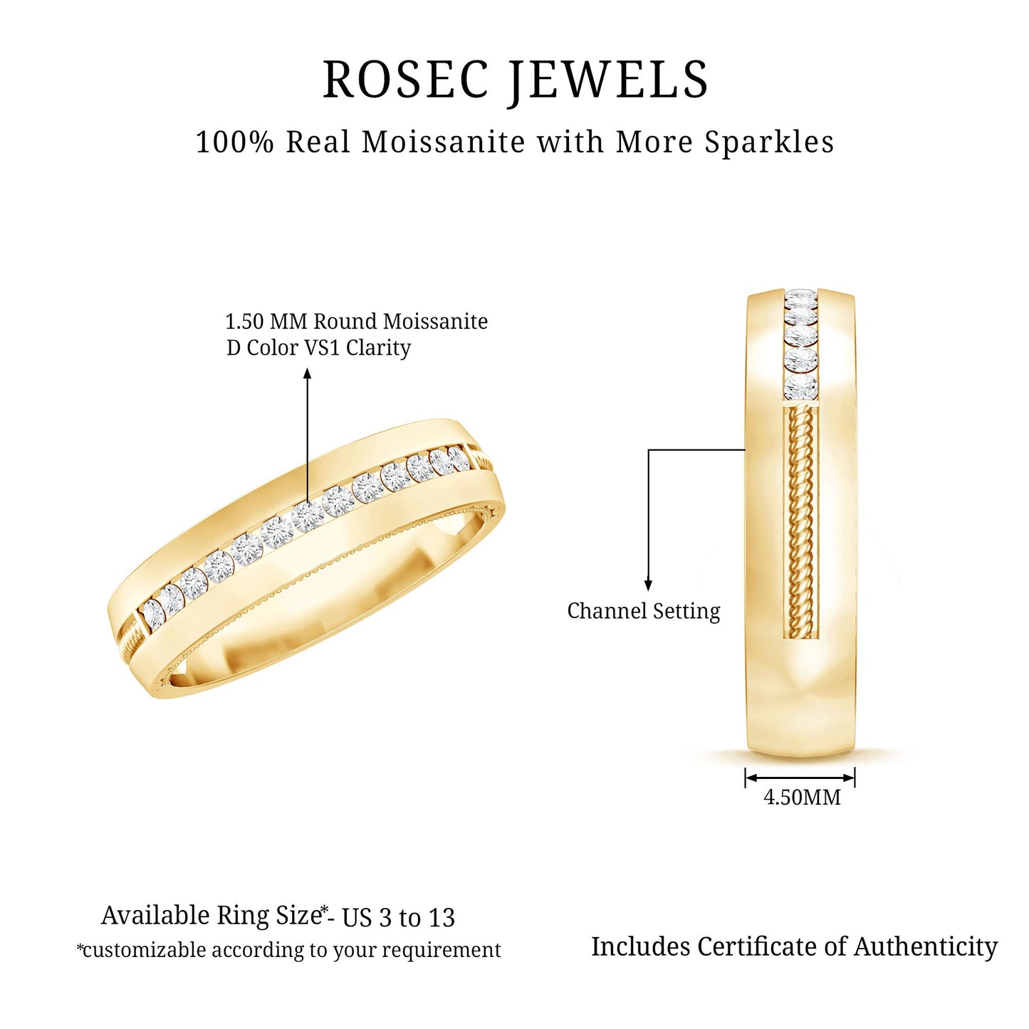 Lab Grown Diamond Twisted Rope Band with Accents