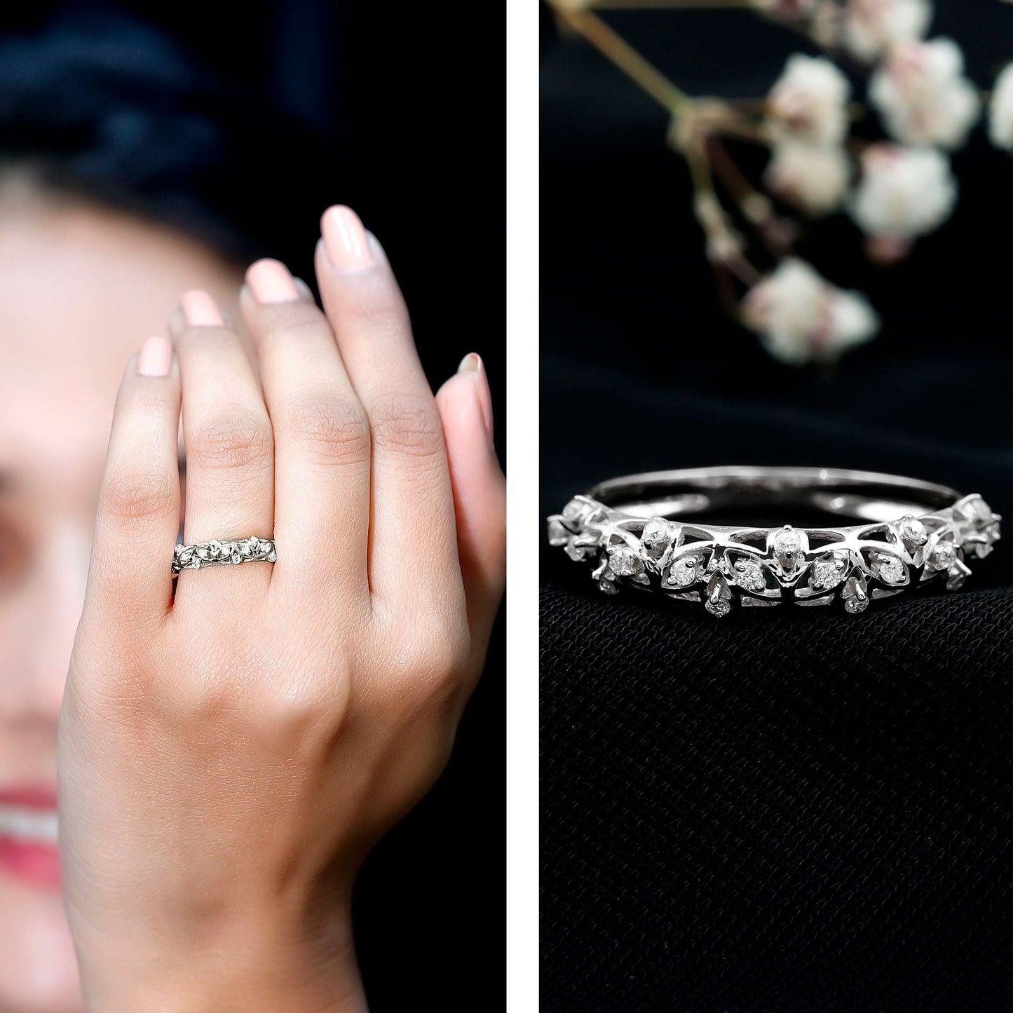 Designer Lab Grown Diamond Wedding Band For Women