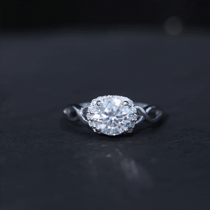 1.2 Carat Round Lab Created Diamond Solitaire Infinity Ring for Her