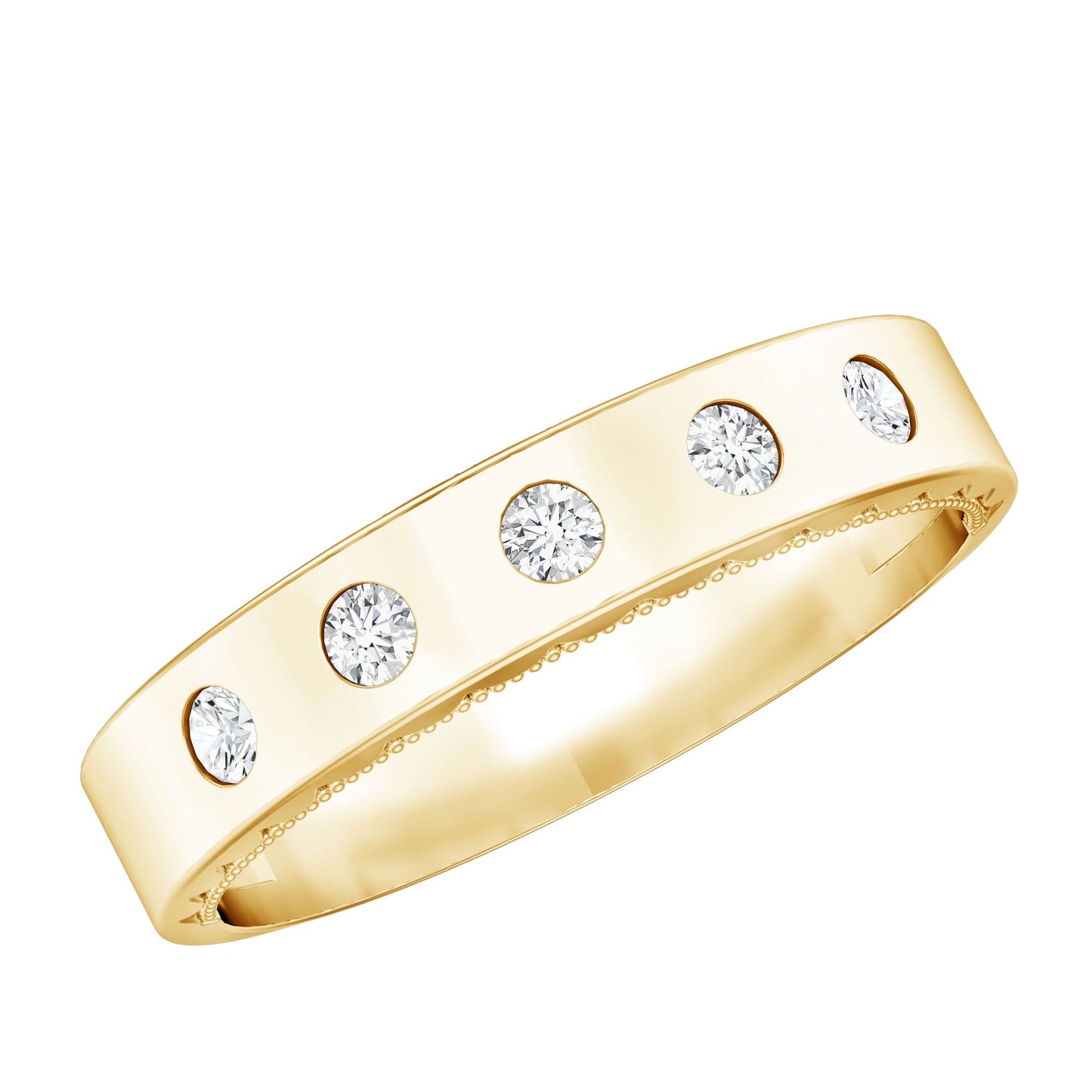 Lab Grown Diamond Wedding Ring for Men With Gypsy Setting
