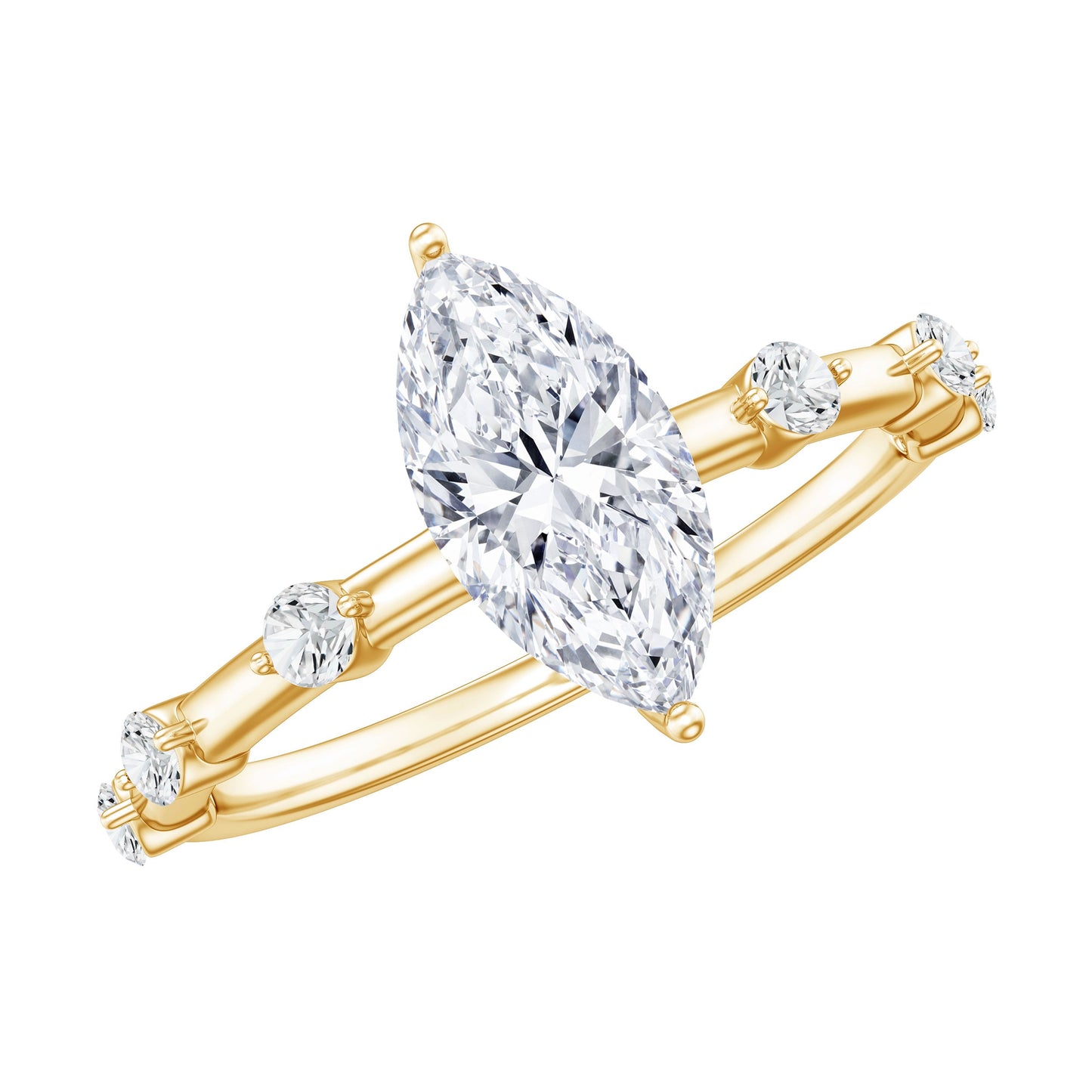 Marquise Shape Lab Grown Diamond Solitaire Ring With Certificate