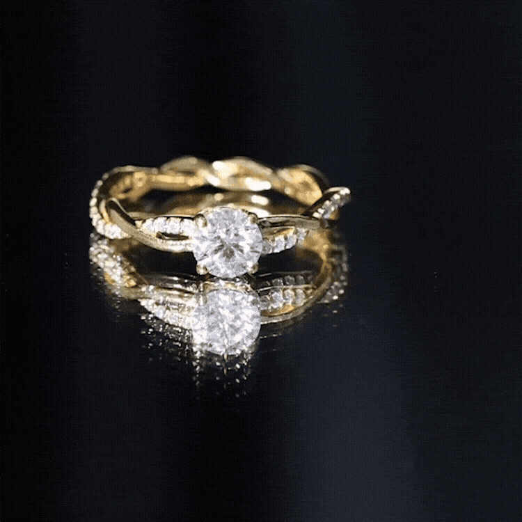 Certified Round Lab Grown Diamond Crossover Promise Ring