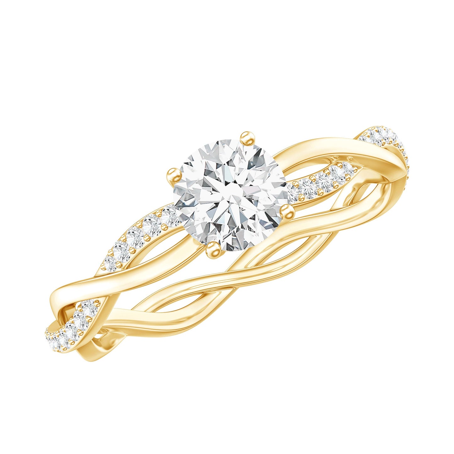 Certified Round Lab Grown Diamond Crossover Promise Ring
