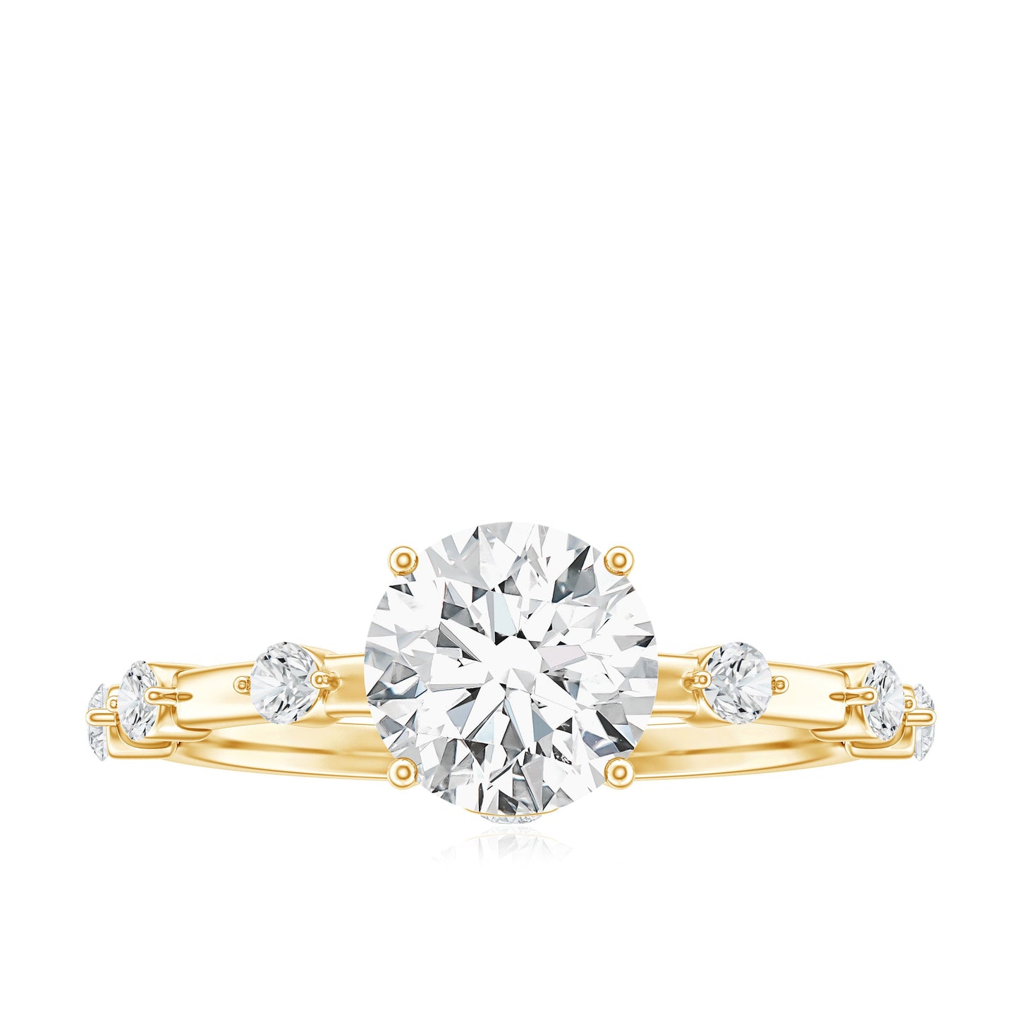 Round Brilliant Cut Lab Grown Diamond Traditional Engagement Ring