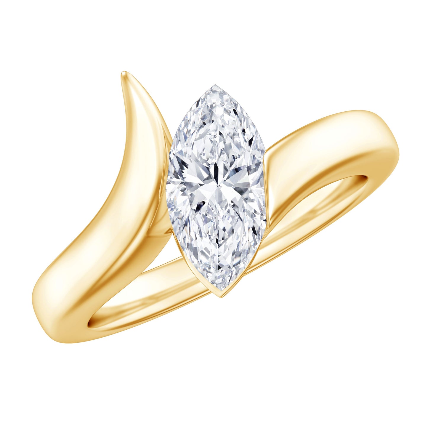Lab Diamond 1 Carat Marquise Engagement Ring in Tension Mount Setting
