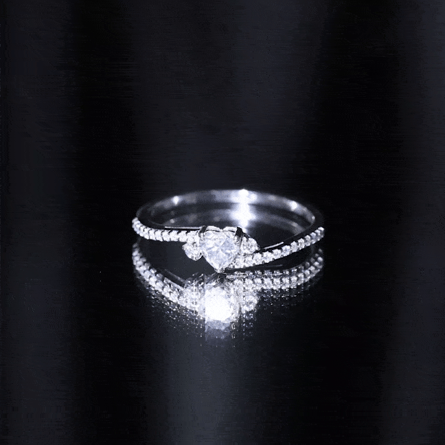 1.5 Carat Heart Shaped Lab Grown Diamond Engagement Rings With Bypass Shank