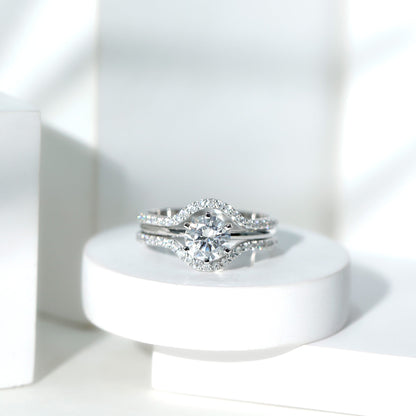 Lab Created Diamond Engagement Ring with Ring Guard