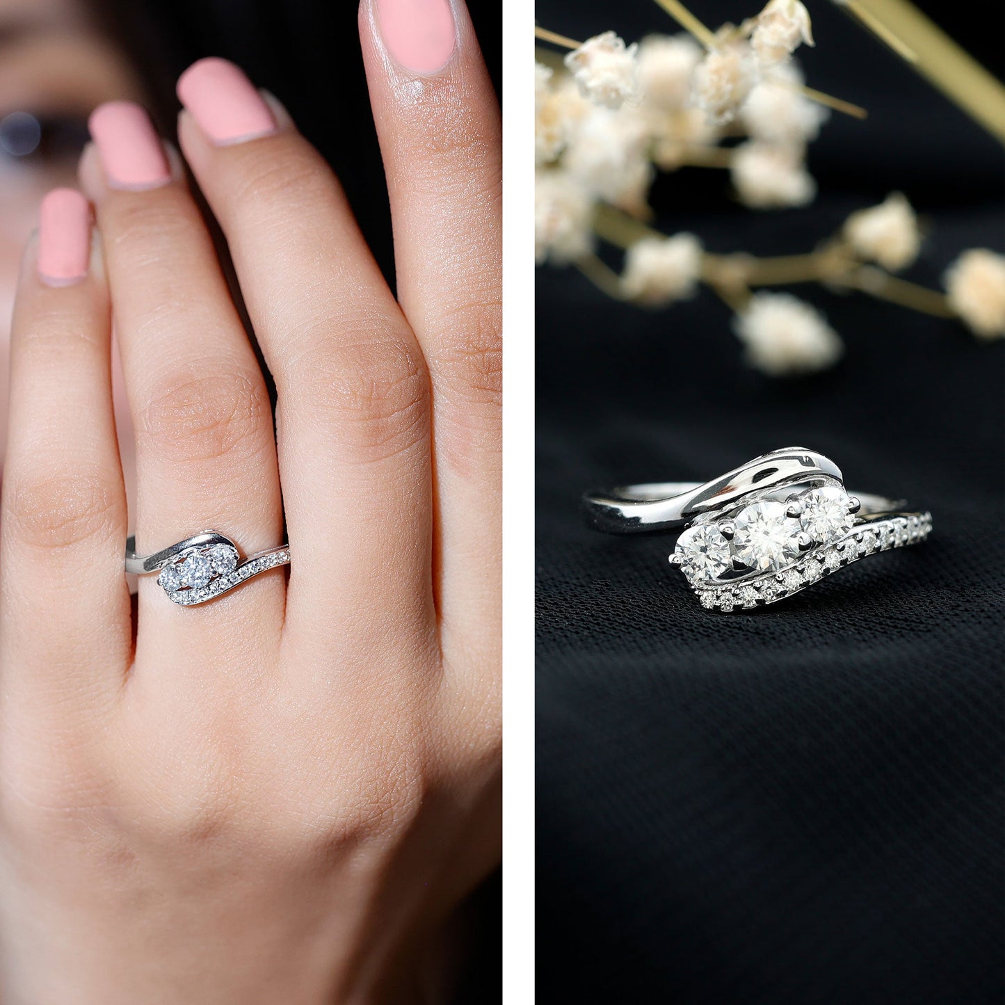 Certified Diamond 3 Stone Promise Ring
