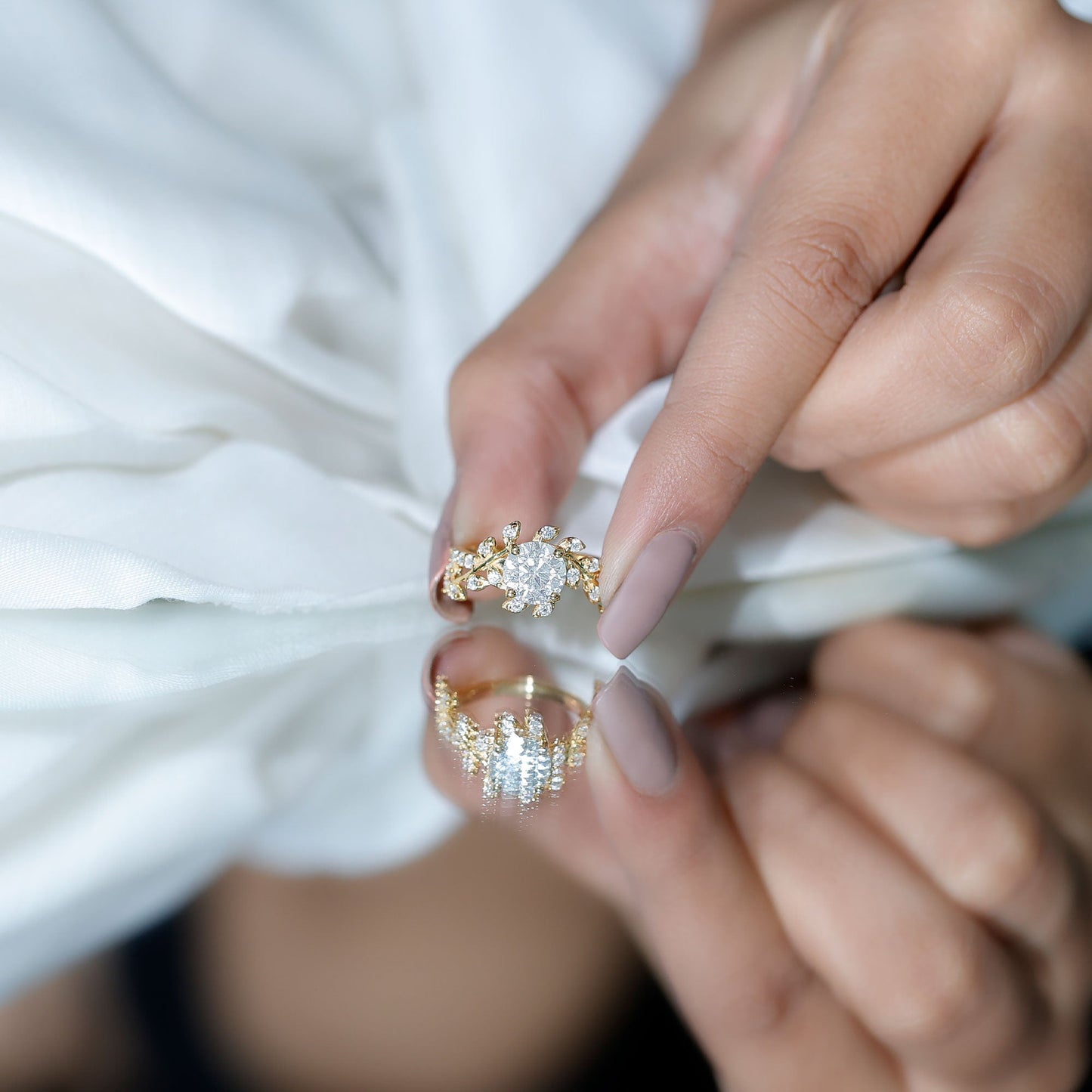 Round Cut 1.2 Carat Lab Grown Diamond Flower Engagement Ring