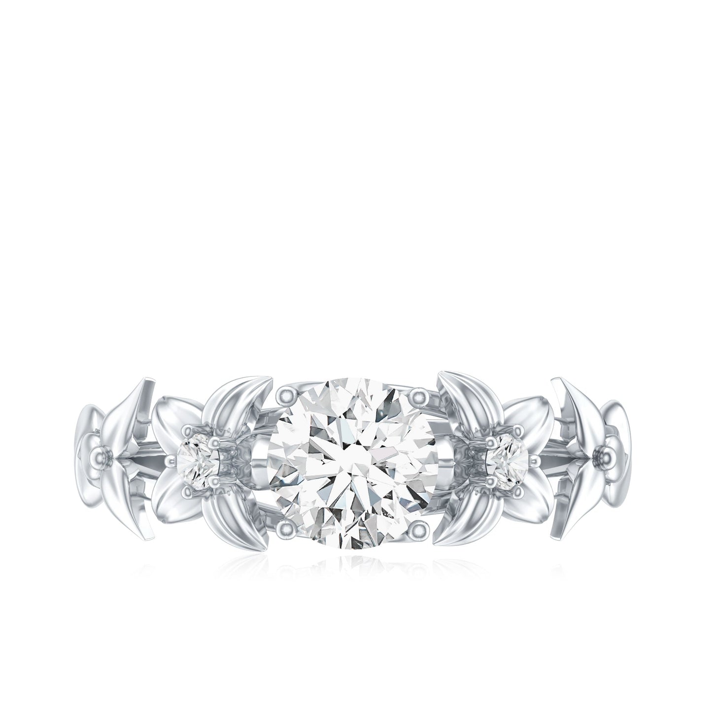 Certified 0.9 Carat Lab Grown Diamond Nature Engagement Ring