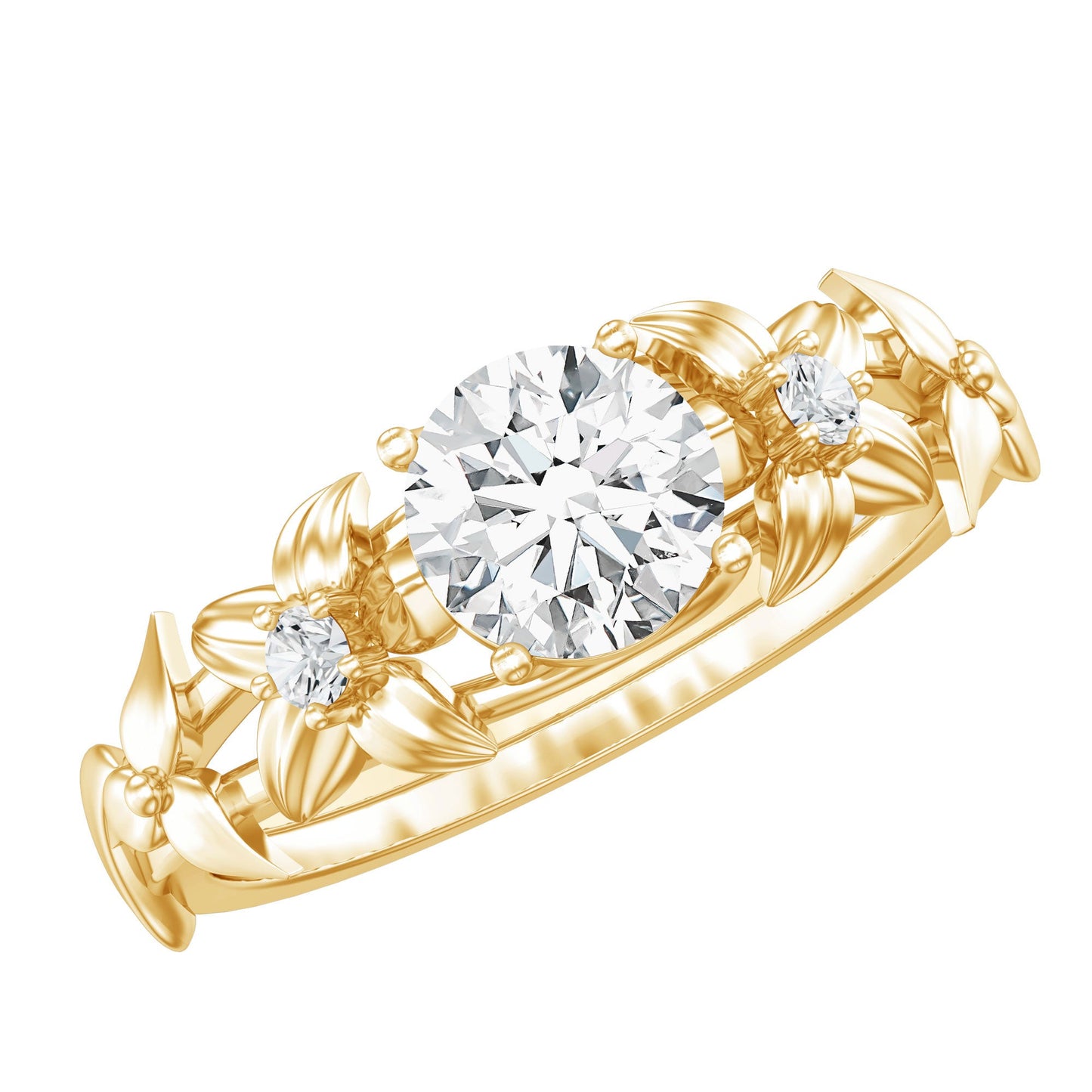 Certified 0.9 Carat Lab Grown Diamond Nature Engagement Ring