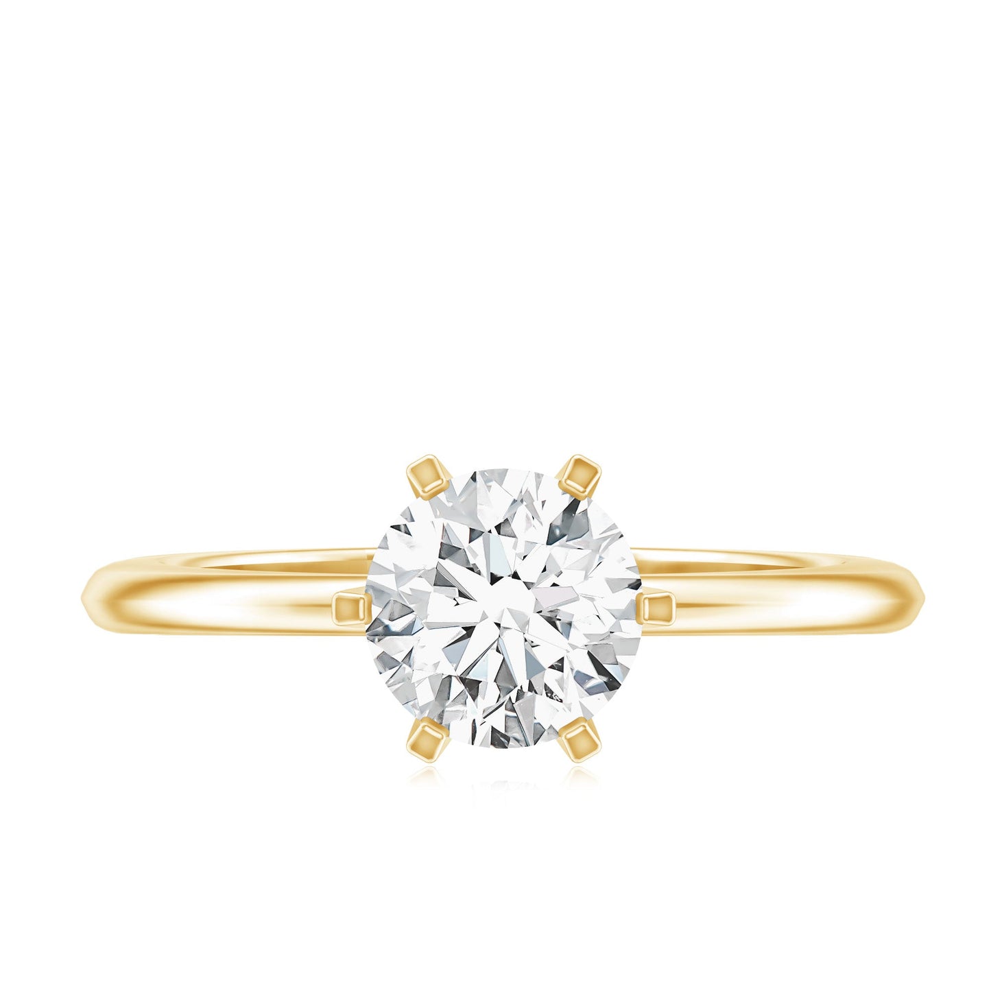 Brilliant Cut 1.2 Carat Lab Grown Diamond Solitaire Engagement Ring With 6 Prongs