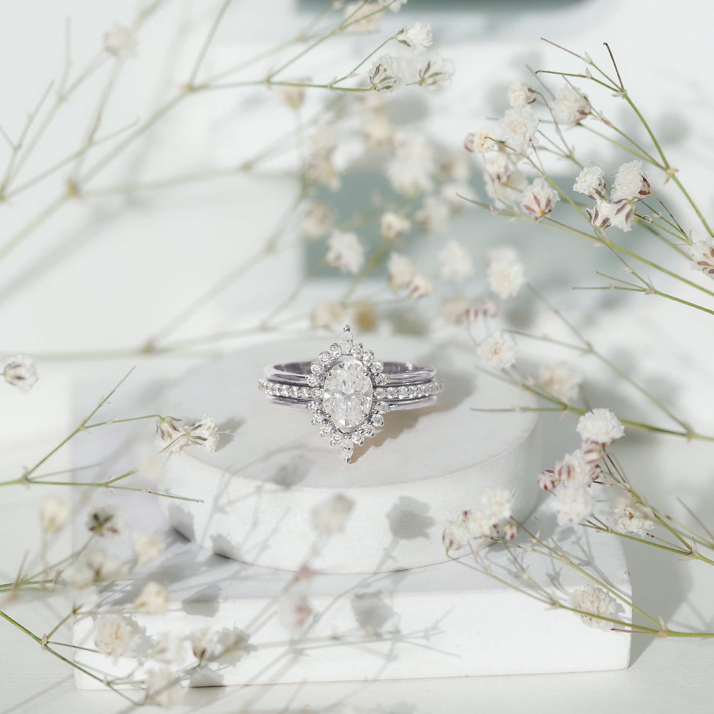 Certified 1.2 Carat Lab Grown Diamond Vintage Engagement Ring Set With 3 Pieces