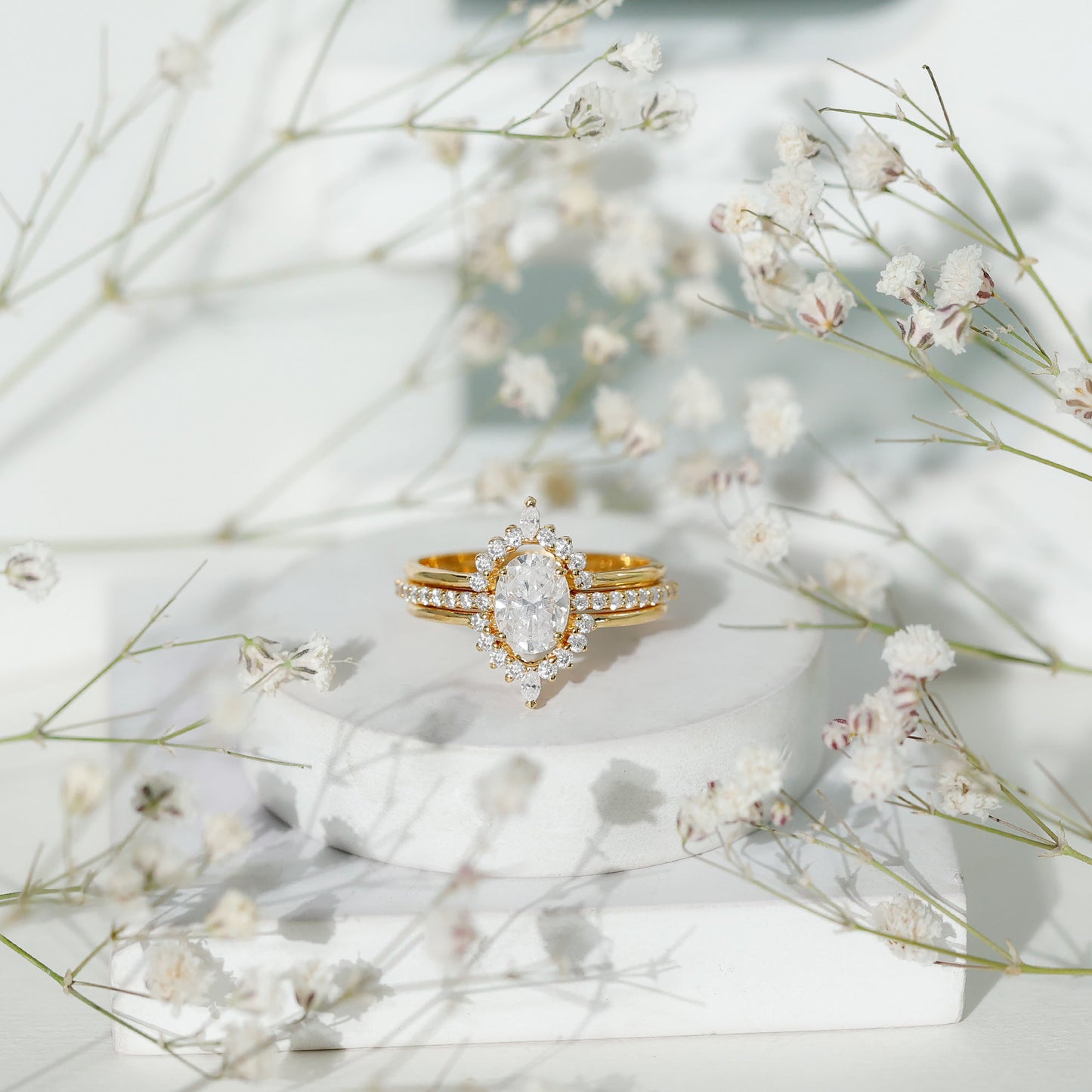 Certified 1.2 Carat Lab Grown Diamond Vintage Engagement Ring Set With 3 Pieces