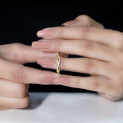 Lab Grown Diamond Braided Wedding Ring For Women