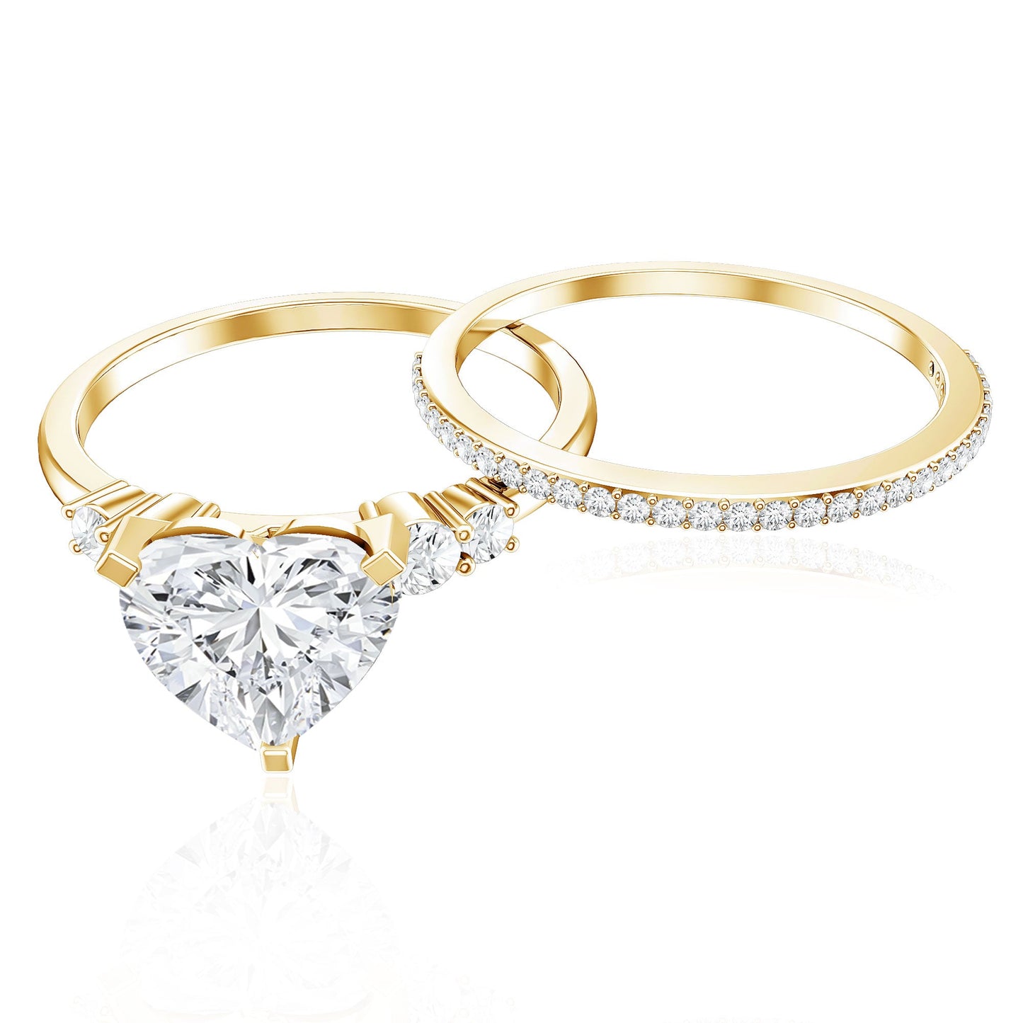 1.2 Carat Certified Lab Grown Diamond Heart Bridal Ring Set