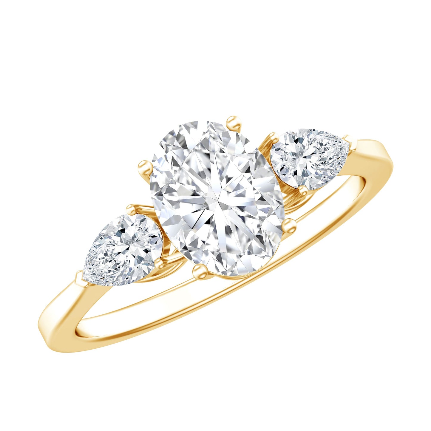 1 Carat Lab Grown Diamond Three Stone Engagement Ring with IGI Certificate