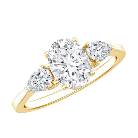 1 Carat Lab Grown Diamond Three Stone Engagement Ring with IGI Certificate