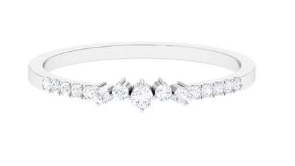 Certified Natural Diamond Half Eternity Stackable Ring