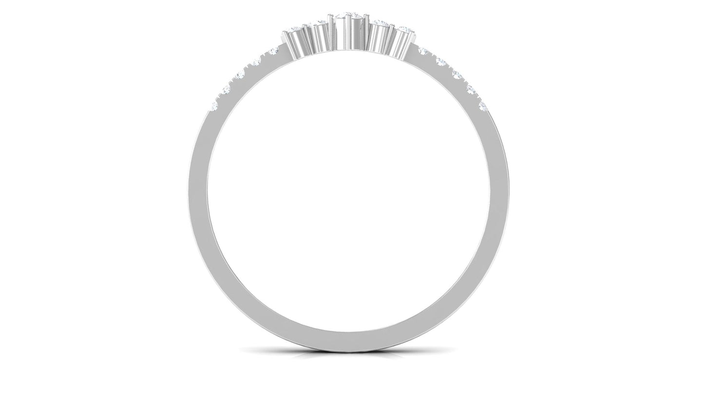 Certified Natural Diamond Half Eternity Stackable Ring