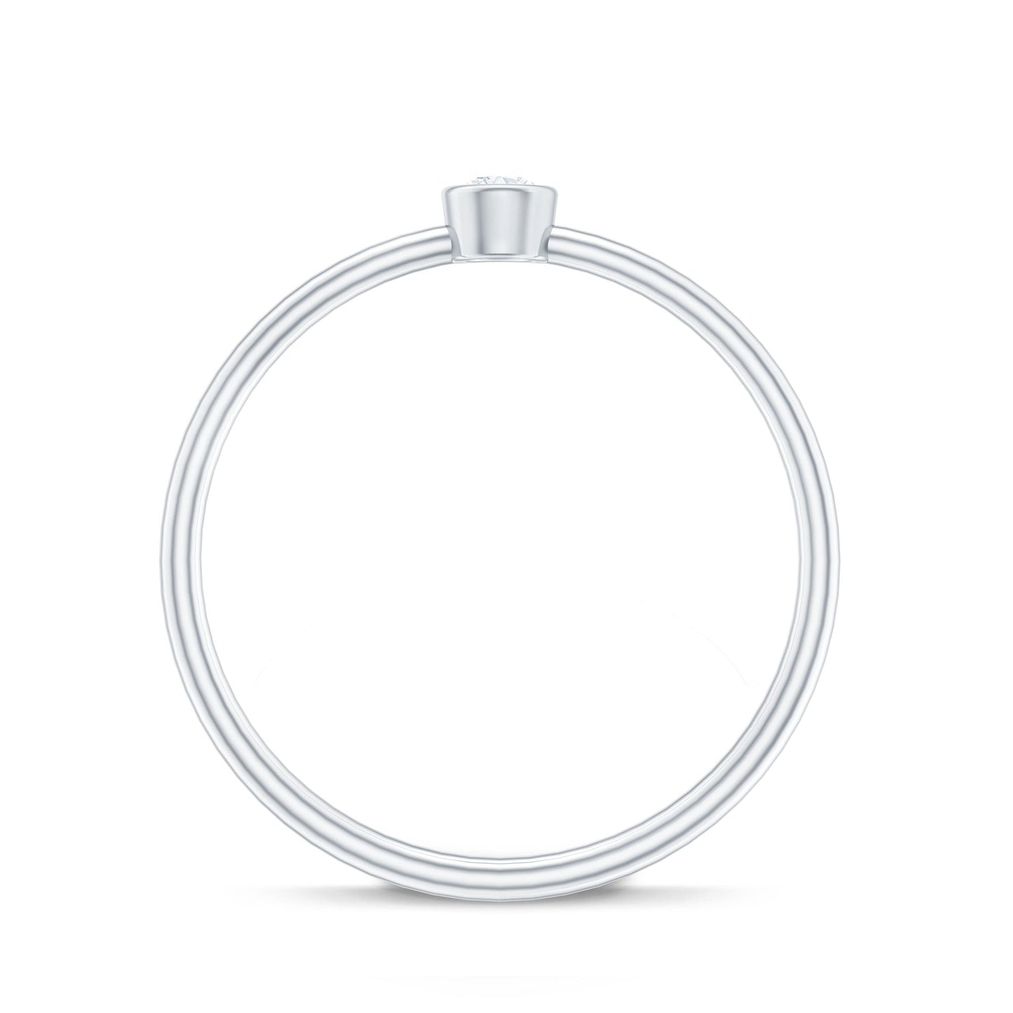 Natural Diamond Dainty Promise Ring in Bezel Setting