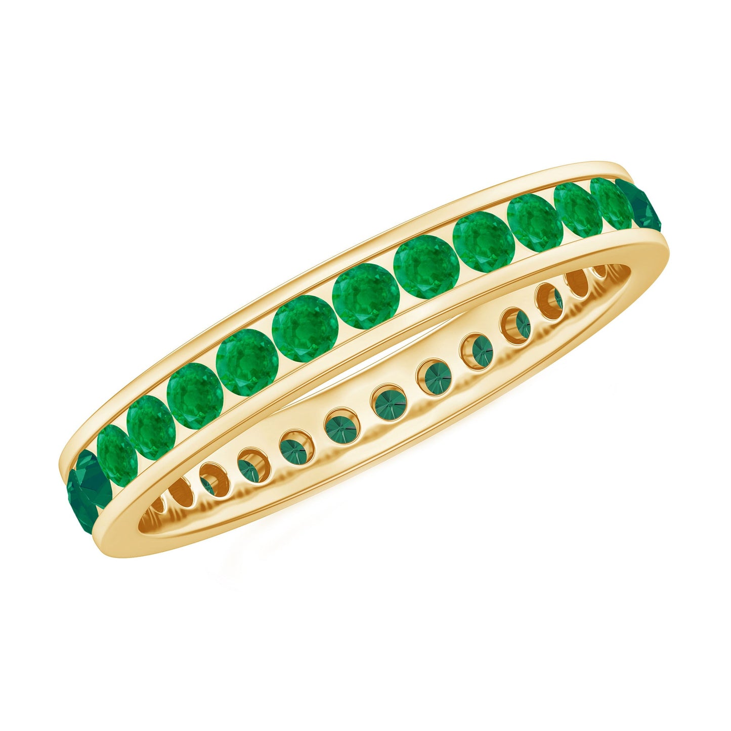 Channel Set Emerald Full Eternity Band Ring for Women