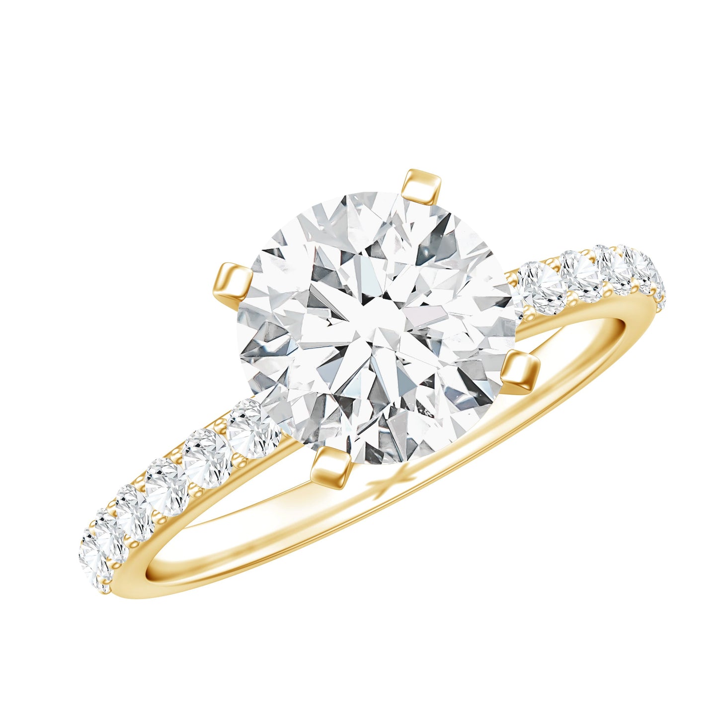 Certified Round Moissanite Solitaire Engagement Ring For Her