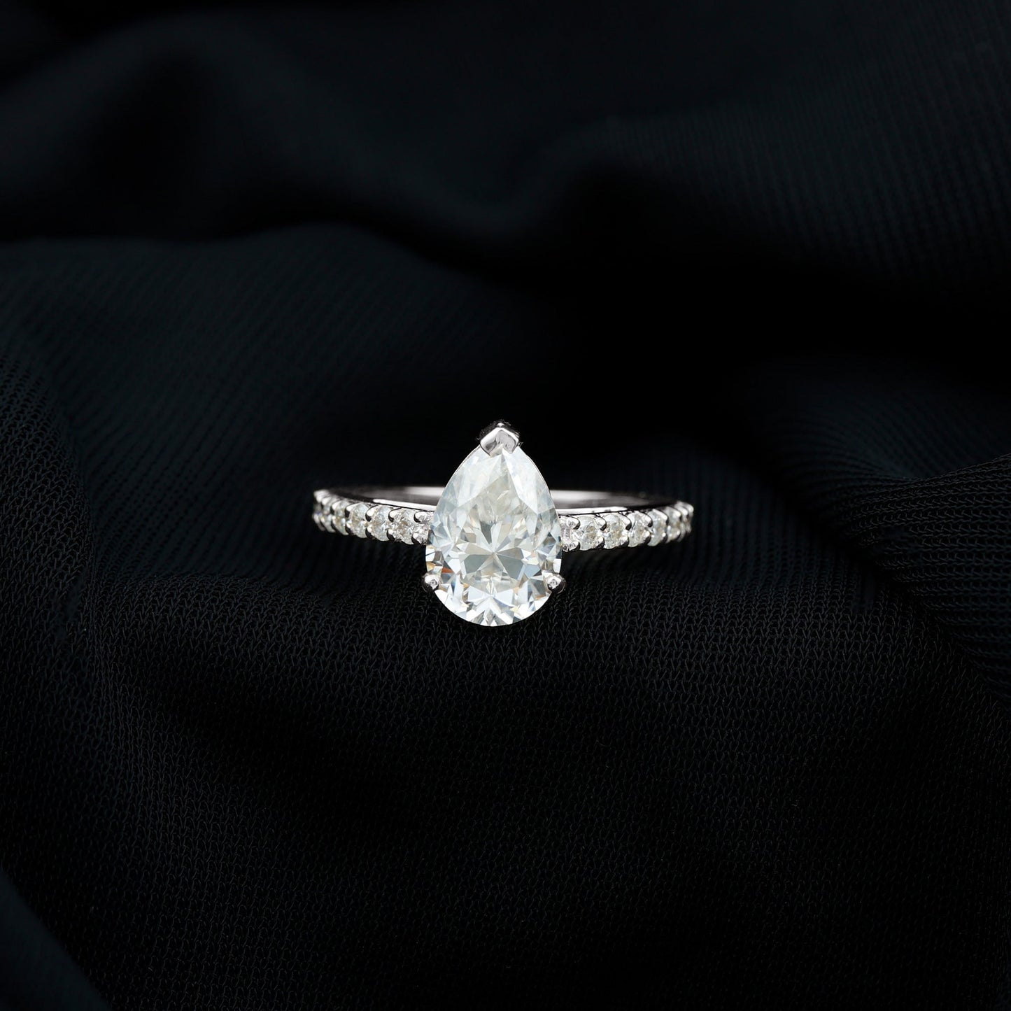 Certified 2.24 CT Moissanite Teardrop Engagement Ring For Her