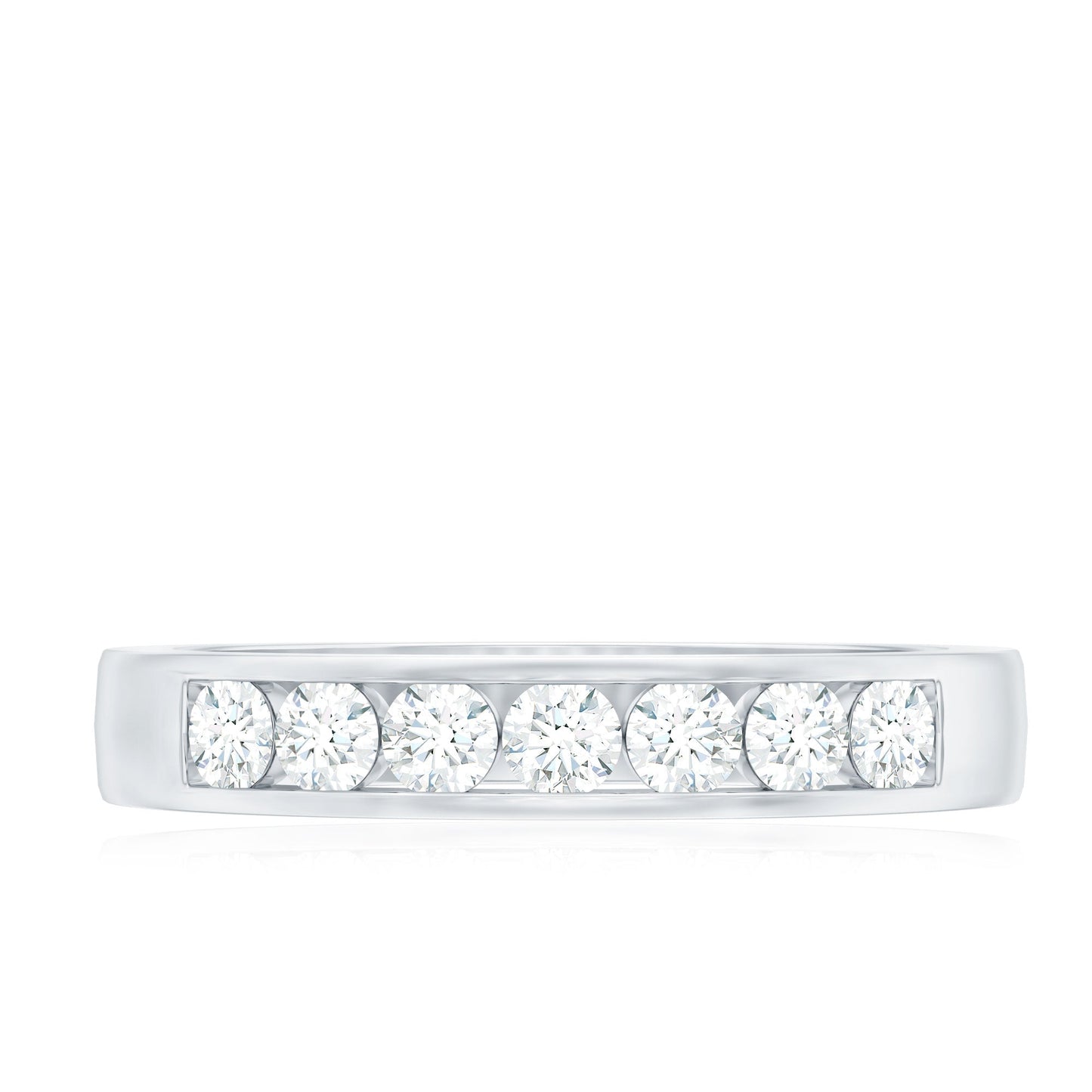 Diamond Seven Stone Band Ring in Channel Setting