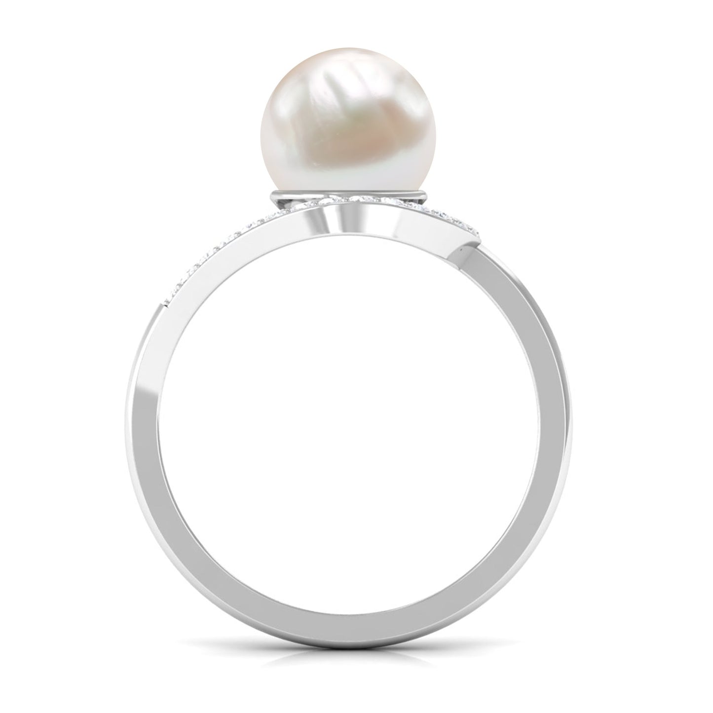 7.48 Carat Freshwater Pearl Engagement Ring with Diamond