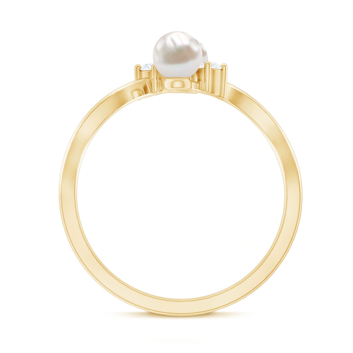 Freshwater Pearl and Diamond Wrap Ring