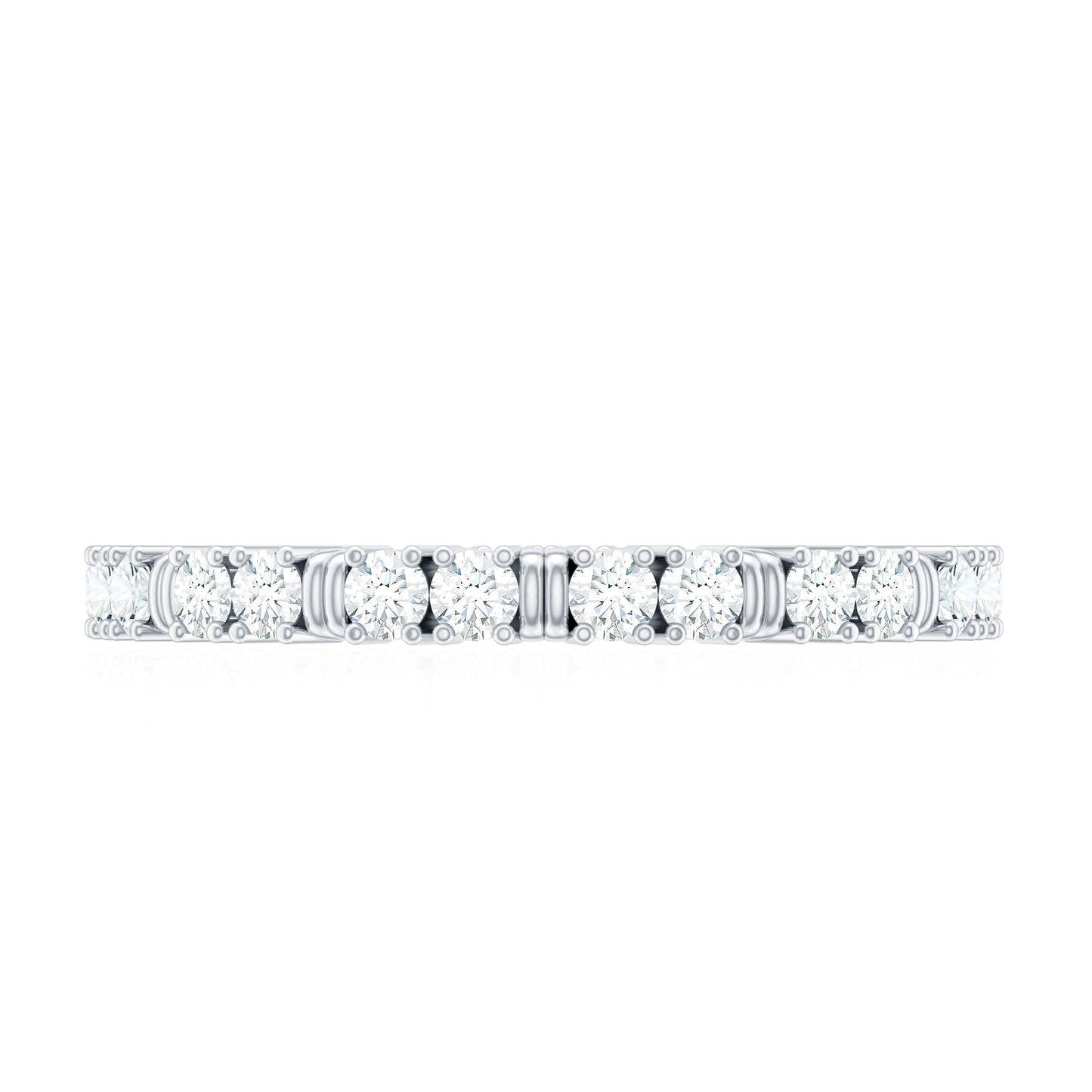 Certified Moissanite Stackable Eternity Band Ring for Her