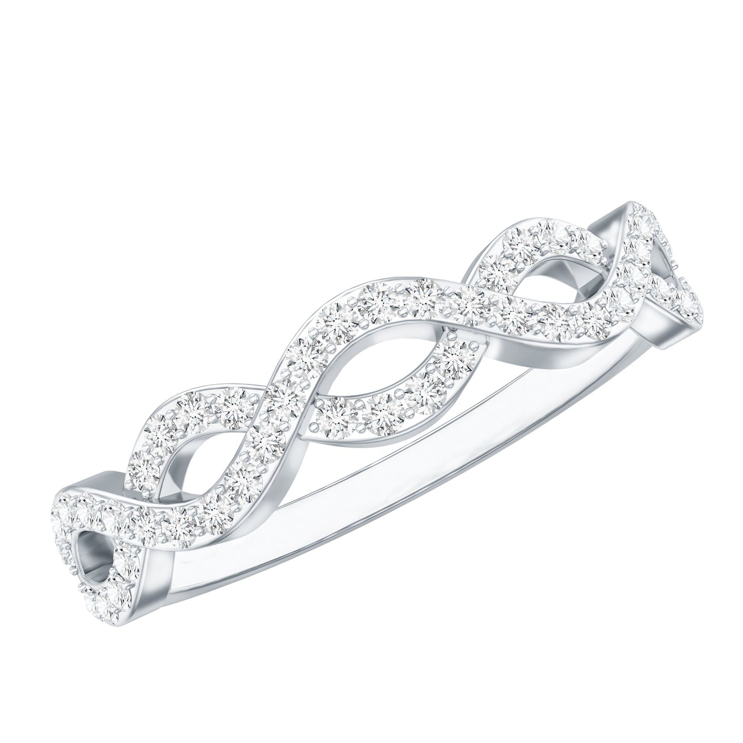 Pave Set Lab Grown Diamond Infinity Wedding Band
